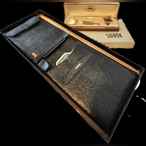 Vintage Swank Cufflinks, Tie Clip, & Wallet (IN ORIGINAL BOXES)
